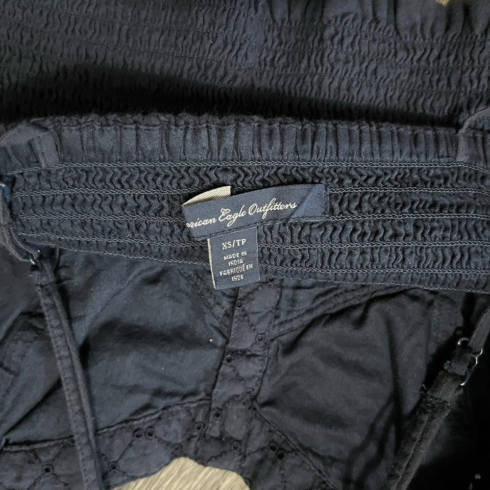 American Eagle Lace Corset Blue Crop Top Festival Coquette Fairy Size XS - Picture 5 of 5